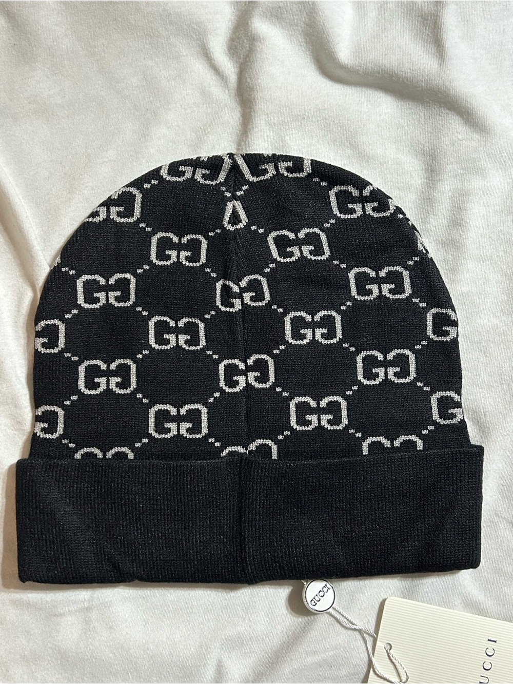 Gucci Black, White, Red & Green Logo Beanie - Picture 2 of 3